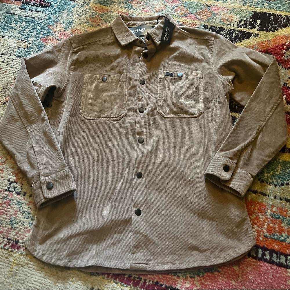 Buffalo David Bitton Long Sleeve Corduroy Jeremias Shacket Shirt Men’s small Tan